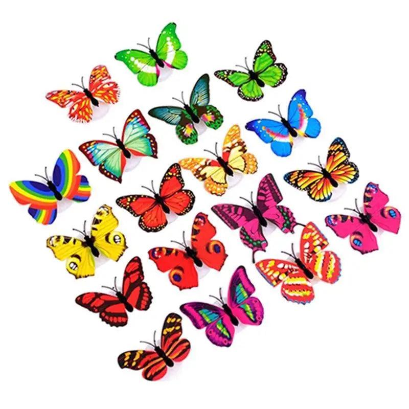 New Dazzling Colorful Luminous Butterfly LED Night Light Wedding Decorative Lamp Stickers Children Small Gifts TOYS game Battery Operated