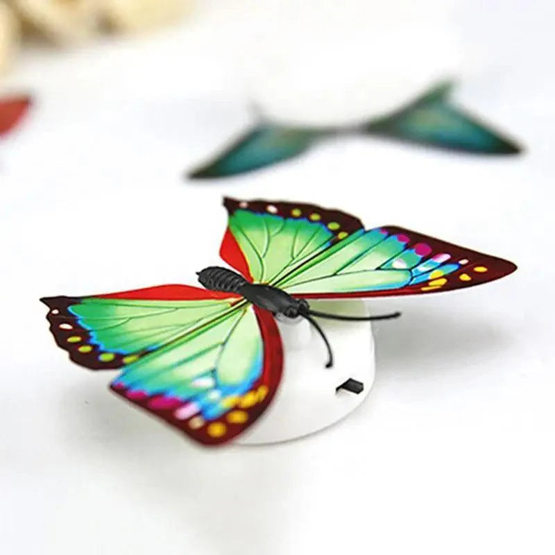 New Dazzling Colorful Luminous Butterfly LED Night Light Wedding Decorative Lamp Stickers Children Small Gifts TOYS game Battery Operated