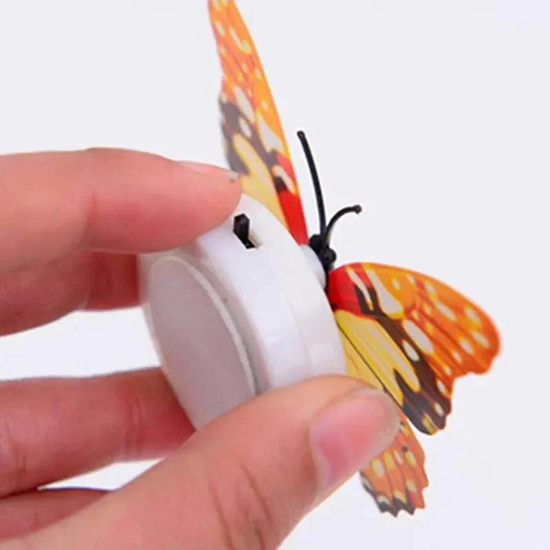 New Dazzling Colorful Luminous Butterfly LED Night Light Wedding Decorative Lamp Stickers Children Small Gifts TOYS game Battery Operated
