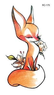 New Different Waterproof Temporary Tattoo Cute Fox Dog Luxury Animal Stickers Tattoo Colorful Modern Design For Adults Kids