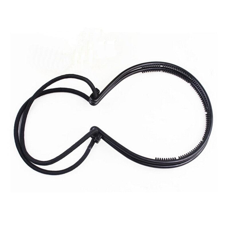 New Double Root Hair Hoop Head Band Adjustable Hair Clips Women Hoop Elastic Rubber Bands Ring Hair Styling Tools Hair Braider For Women Hair Styling
