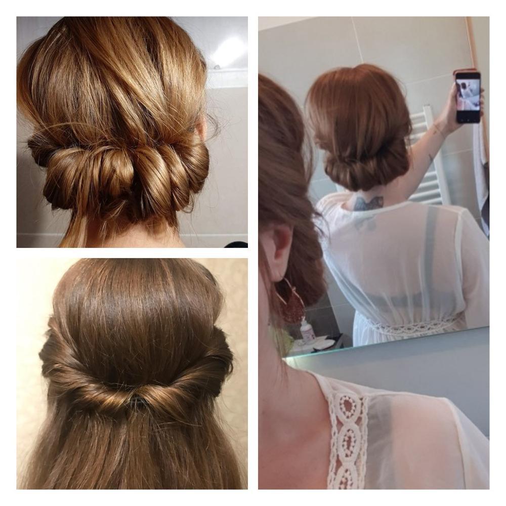 New Double Root Hair Hoop Head Band Adjustable Hair Clips Women Hoop Elastic Rubber Bands Ring Hair Styling Tools Hair Braider For Women Hair Styling