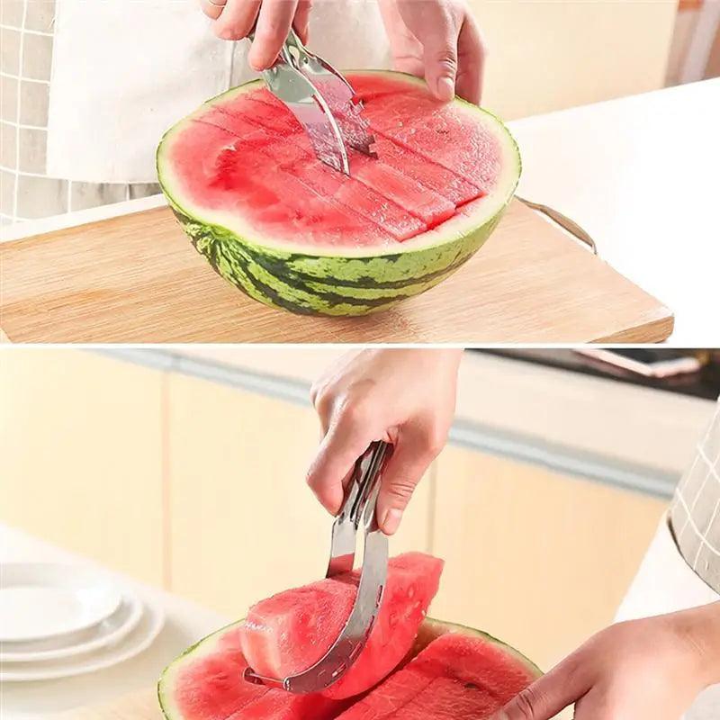 New Eco-Friendly 1pcs Stainless Steel Watermelon Slicer Cutter Knife For Fruit Tools Kitchen Accessories Gadgets Watermelon Spoons