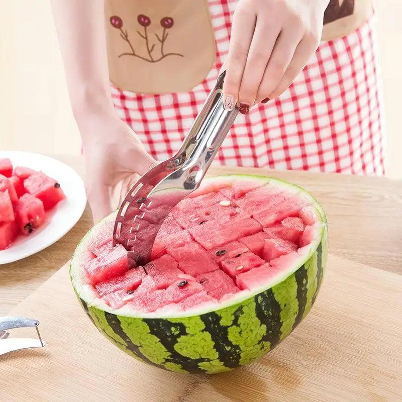 New Eco-Friendly 1pcs Stainless Steel Watermelon Slicer Cutter Knife For Fruit Tools Kitchen Accessories Gadgets Watermelon Spoons