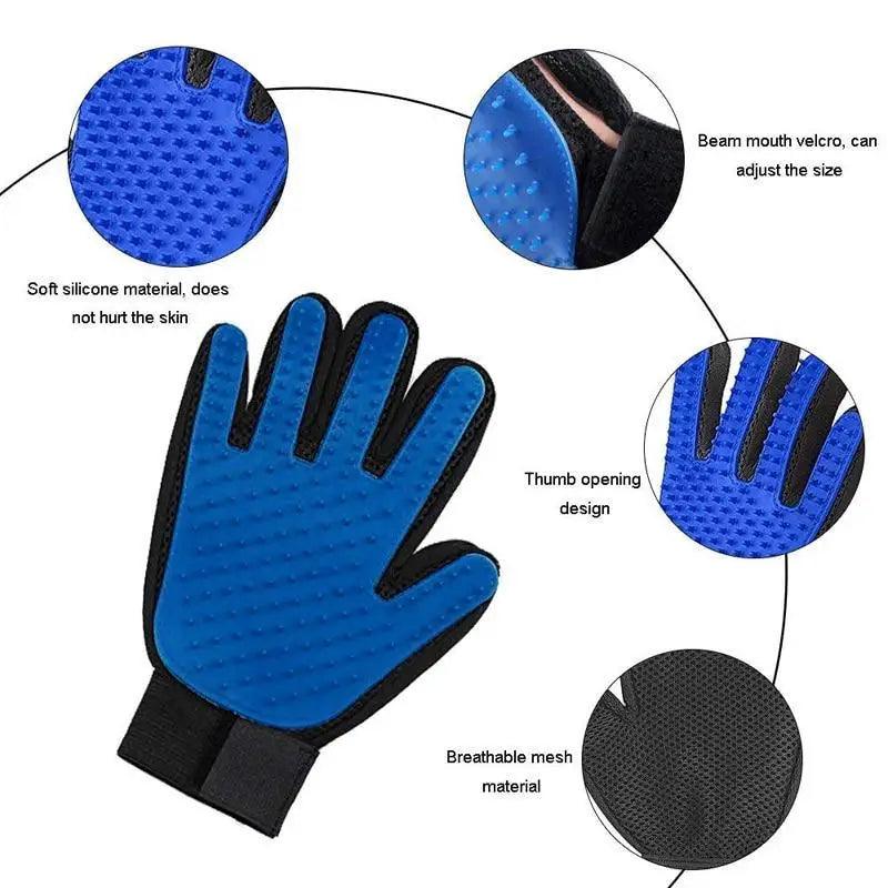 New Efficient Pet Grooming Cleaning Gentle Brush Gloves Pet Hair Remover Gloves