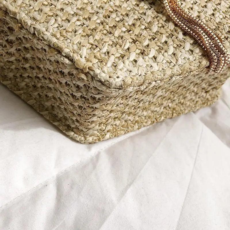 New Famous Mulit Style Straw+leather Handba For Women And Girls  New Fashion Summer Bag Handmade Woven Beach Circle Shoulder Bag