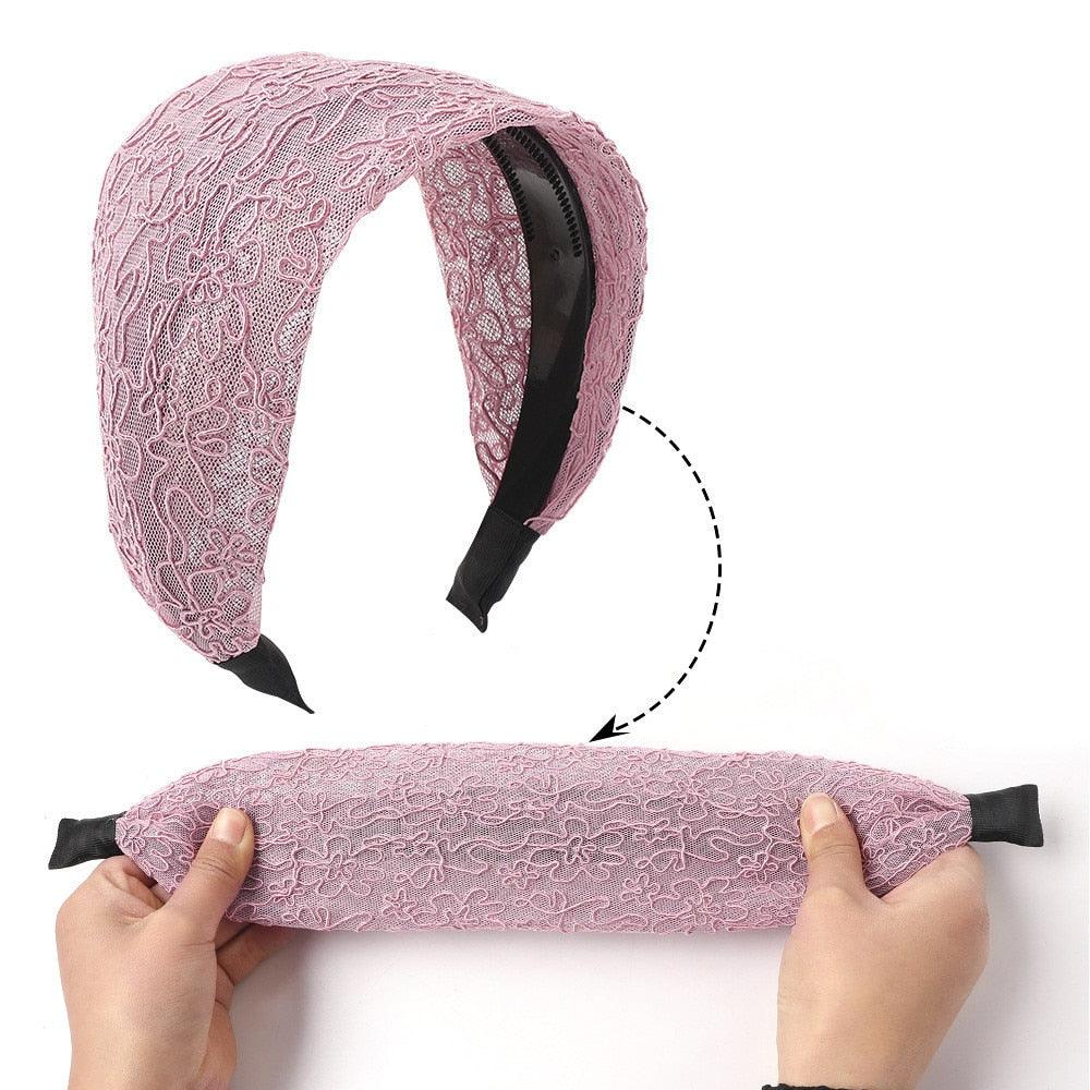 New Fashion Gradient Wide-sided Lace Simple Breathable Toothed Non-slip Headband for Women Girl Hair Accessories Headwear Gorgeous Hair Accessories For Women