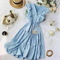 New Fashion Neck Ruffles Summer Dress Party Tank Sundress Women Casual Dresses For Women - Fashion Women Dresses