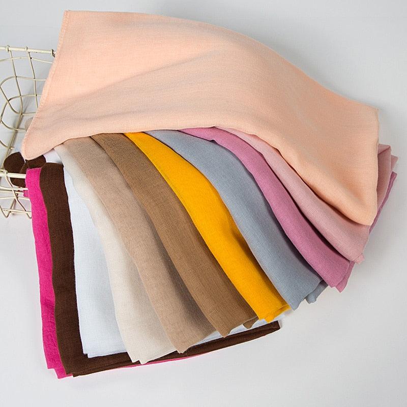New Fashion Soft Cotton Elegant Viscose Scarf Ladies Scarf Shawls Lightweight Elegant Wraps  Muslim Hijab scarf scarves For Women