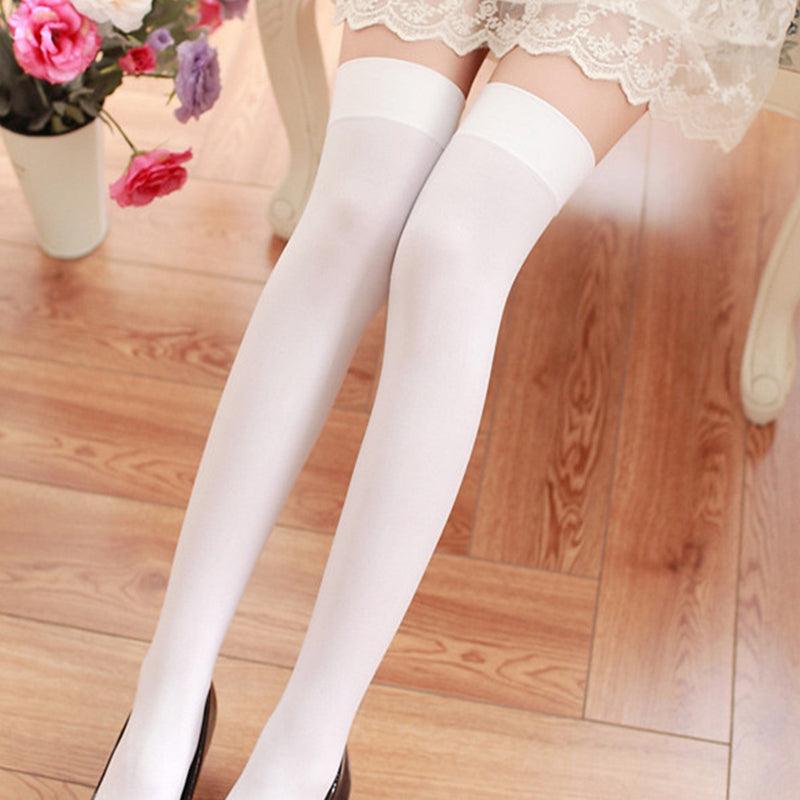 New Fashion Thigh High Stockings Solid Velvet Soft Flexible Over Knee Socks Tall Long Boot Stockings for Women