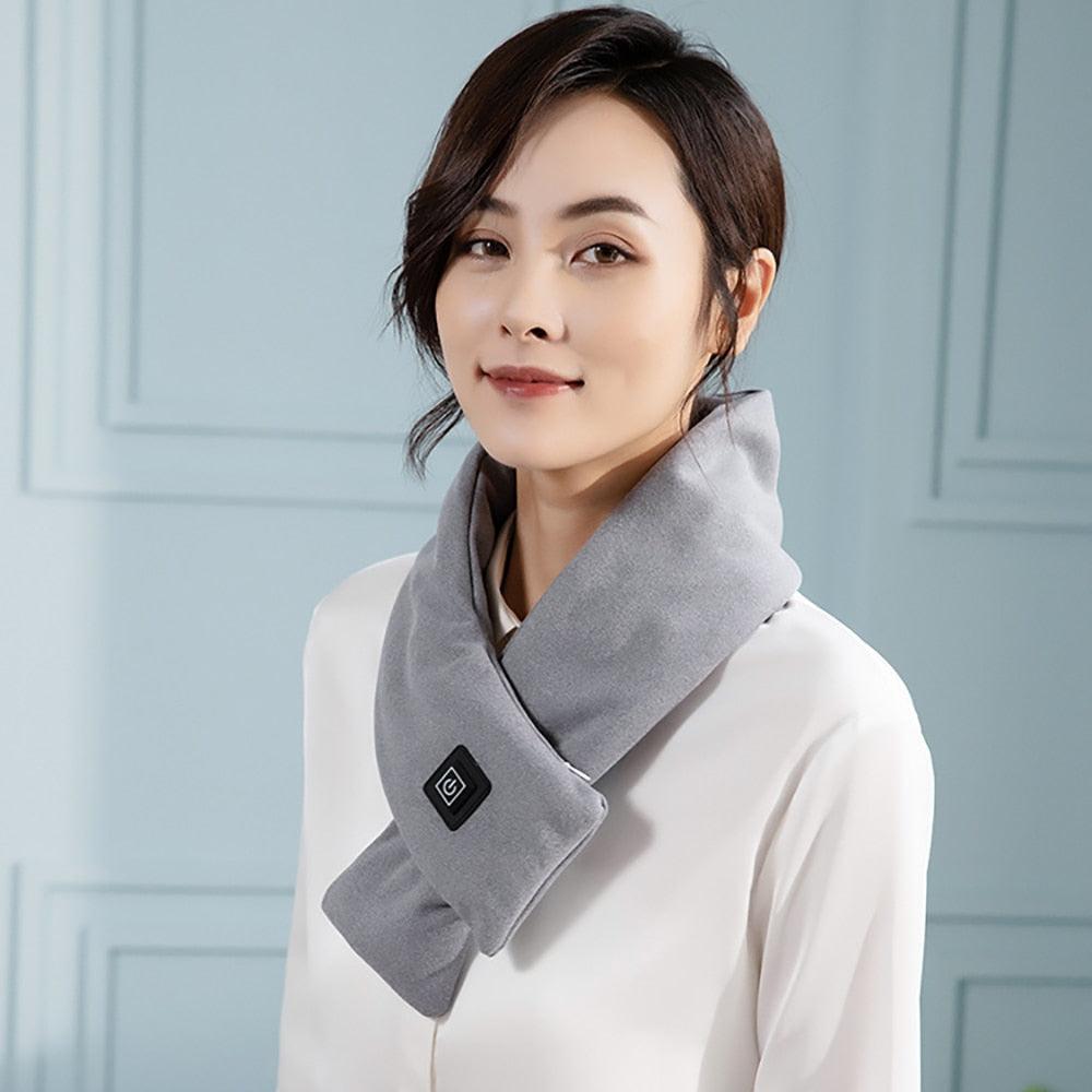 New Fashion Winter USB Heated Scarf Unisex Neck Warmer Neckerchief Winter Rechargeable Heating Elegant Scarf Neck Heating Pad Lightweight Shawl To Keep Your Neck Warm Shawl For Women