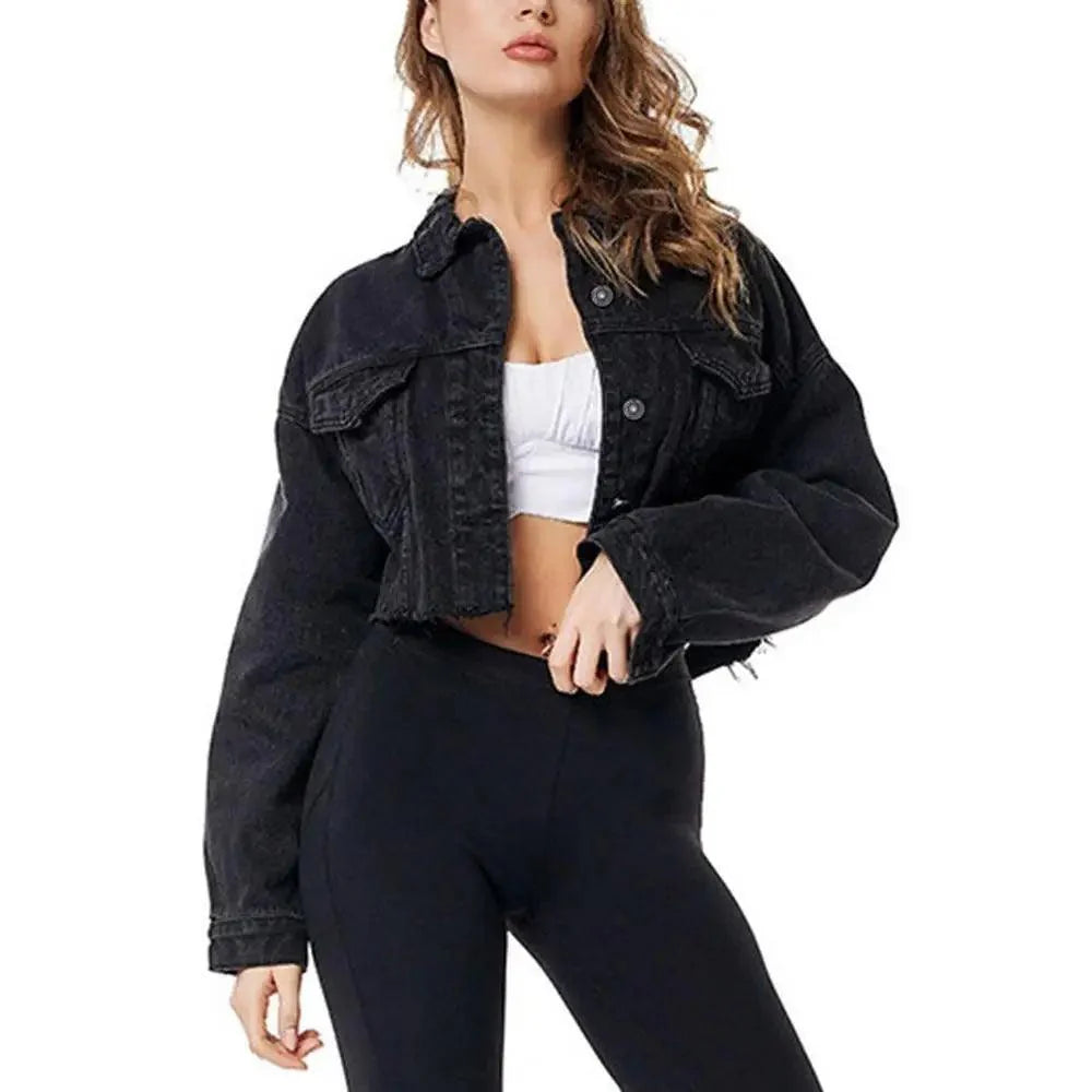 New Incredible Spring Women Sexy Ripped Denim Jackets Vintage Casual Short Jean Jacket Puff Sleeve Winter Female Coat Streetwear