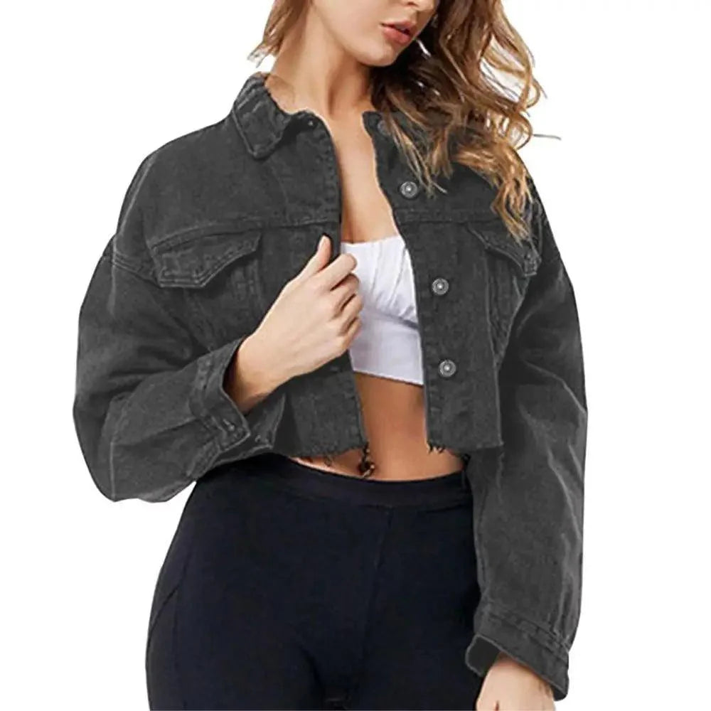 New Incredible Spring Women Sexy Ripped Denim Jackets Vintage Casual Short Jean Jacket Puff Sleeve Winter Female Coat Streetwear