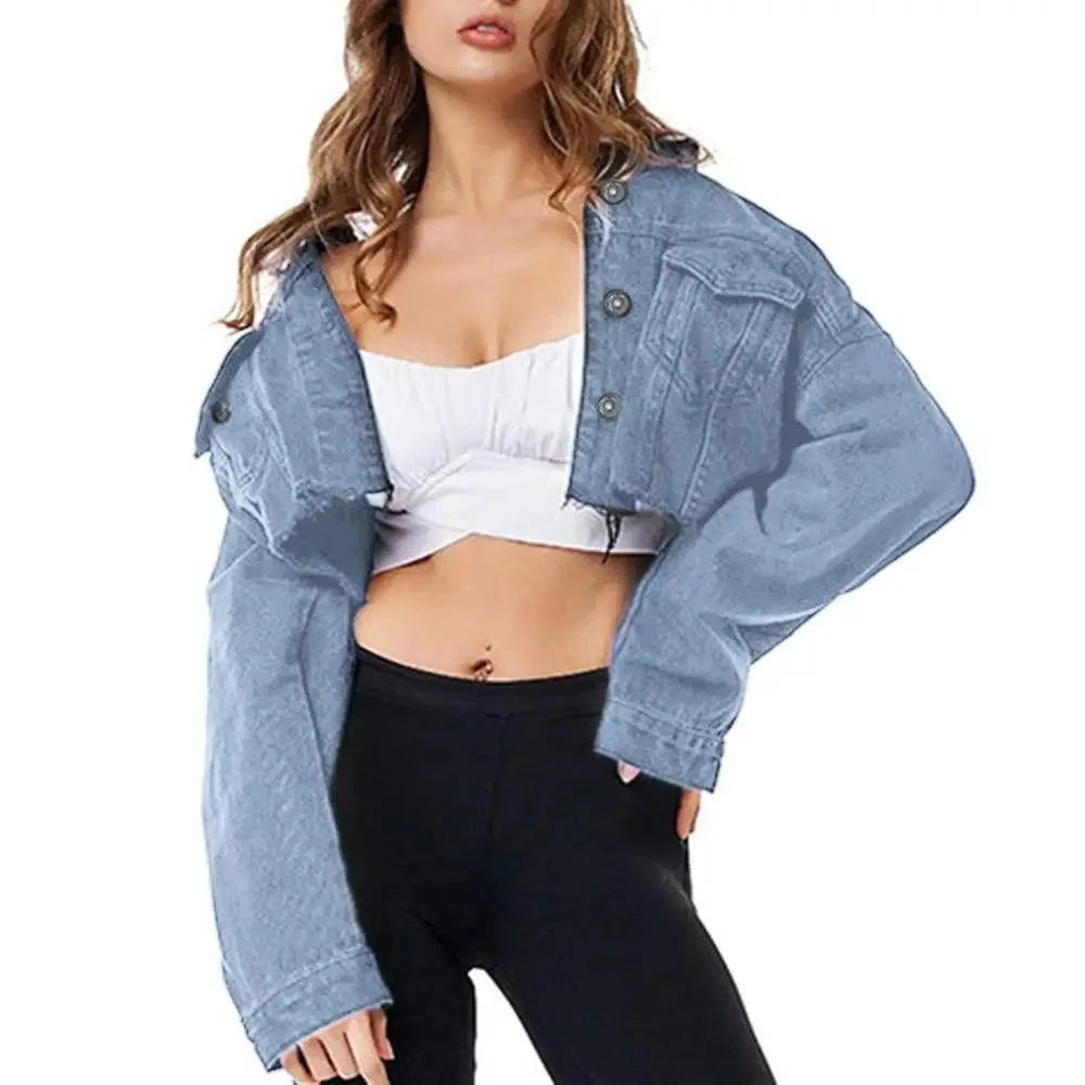 New Incredible Spring Women Sexy Ripped Denim Jackets Vintage Casual Short Jean Jacket Puff Sleeve Winter Female Coat Streetwear