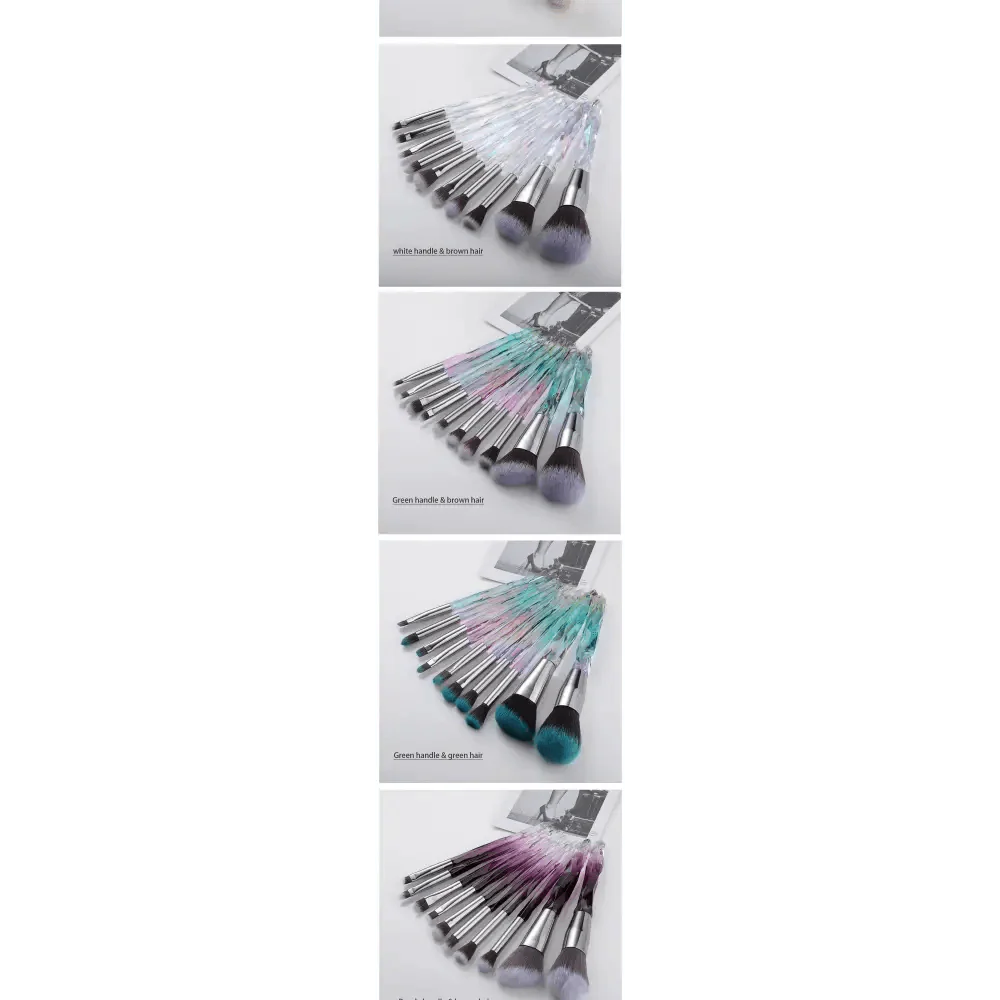 New Luxury Cosmic Color New Luxury Crystal Makeup Brushes Powder Foundation Eyeshadow Eyebrow Cosmetics for Face Fan Make Up Brush Set