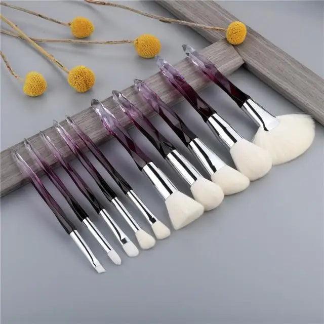 New Luxury Cosmic Color New Luxury Crystal Makeup Brushes Powder Foundation Eyeshadow Eyebrow Cosmetics for Face Fan Make Up Brush Set
