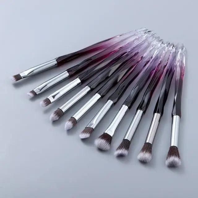 New Luxury Cosmic Color New Luxury Crystal Makeup Brushes Powder Foundation Eyeshadow Eyebrow Cosmetics for Face Fan Make Up Brush Set