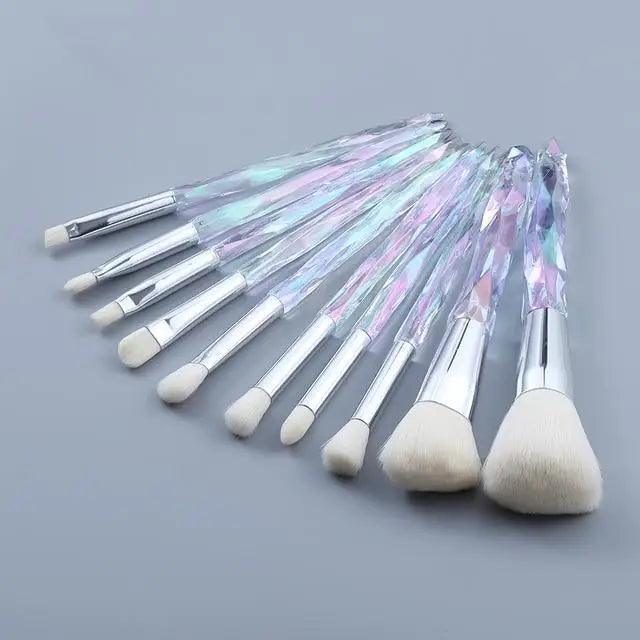 New Luxury Cosmic Color New Luxury Crystal Makeup Brushes Powder Foundation Eyeshadow Eyebrow Cosmetics for Face Fan Make Up Brush Set