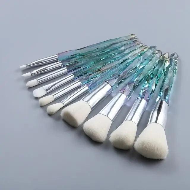 New Luxury Cosmic Color New Luxury Crystal Makeup Brushes Powder Foundation Eyeshadow Eyebrow Cosmetics for Face Fan Make Up Brush Set
