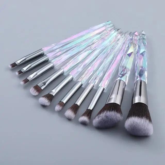 New Luxury Cosmic Color New Luxury Crystal Makeup Brushes Powder Foundation Eyeshadow Eyebrow Cosmetics for Face Fan Make Up Brush Set