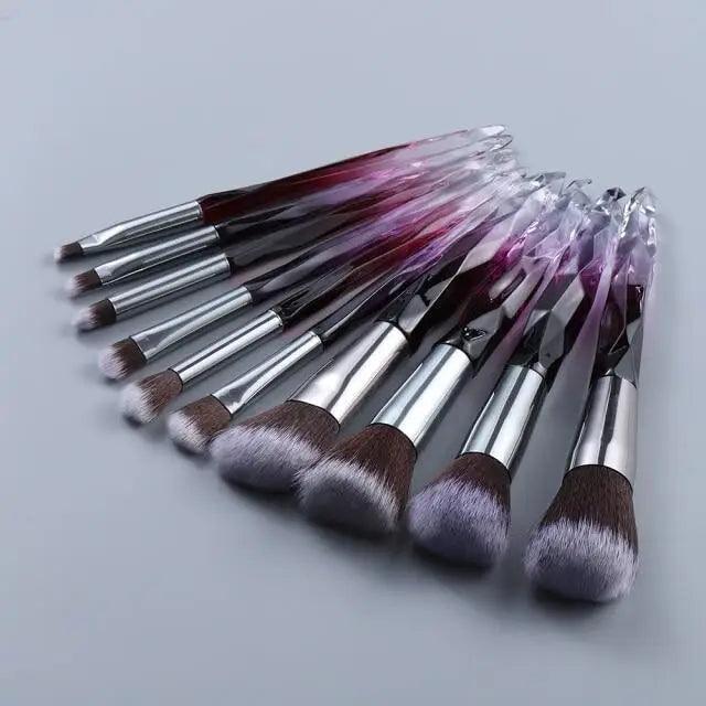 New Luxury Cosmic Color New Luxury Crystal Makeup Brushes Powder Foundation Eyeshadow Eyebrow Cosmetics for Face Fan Make Up Brush Set