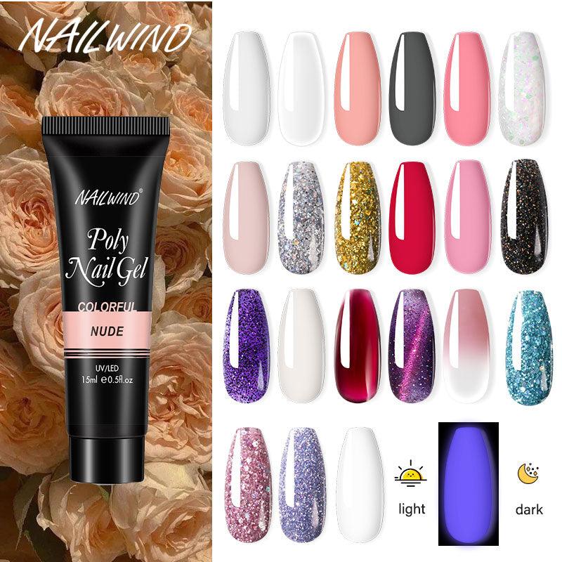 New Poly Nail Polish Gel Extension Glitter Gel Nails Manicure Design UV Reflective Diamond Shine