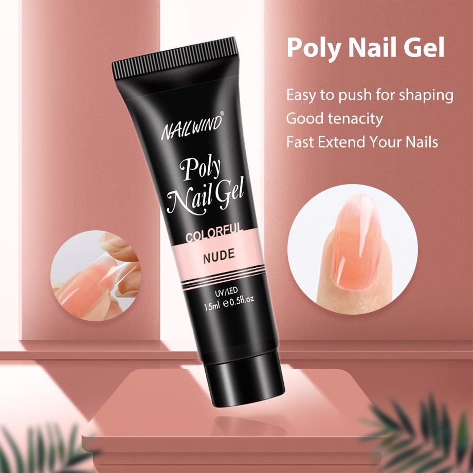 New Poly Nail Polish Gel Extension Glitter Gel Nails Manicure Design UV Reflective Diamond Shine
