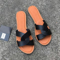 New Slides Women Summer Slippers Outdoor Summer Beach Shoes Fashion Slip-On Woman Slippers Leather Sandals Women's Flip Flops Leather Slide Beach Pool Slipper Sandals