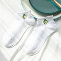 Solid Color Avocado Printed Socks Casual Joker Cotton Short Socks Ladies Fruit Print Concise College Style Breathable Cotton Short Socks For Men And Women