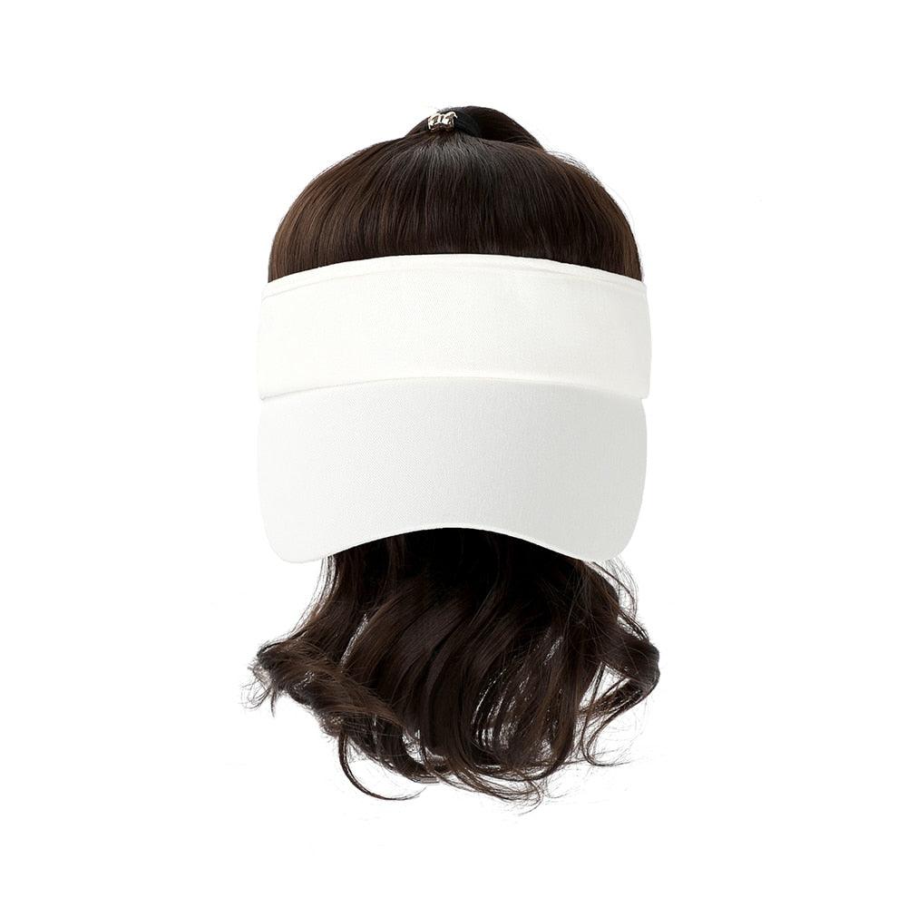 Ponytail Extension Cap hair Synthetic Wig Curly Wavy Wigs with Visor Hat hair Wigs for Women Hat Baseball Wigs For Black Women Cosplay Wigs For Women