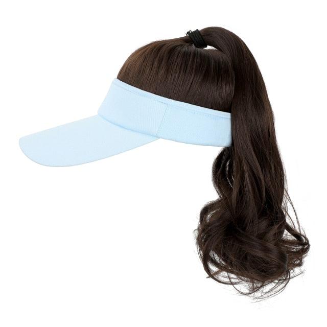 Ponytail Extension Cap hair Synthetic Wig Curly Wavy Wigs with Visor Hat hair Wigs for Women Hat Baseball Wigs For Black Women Cosplay Wigs For Women