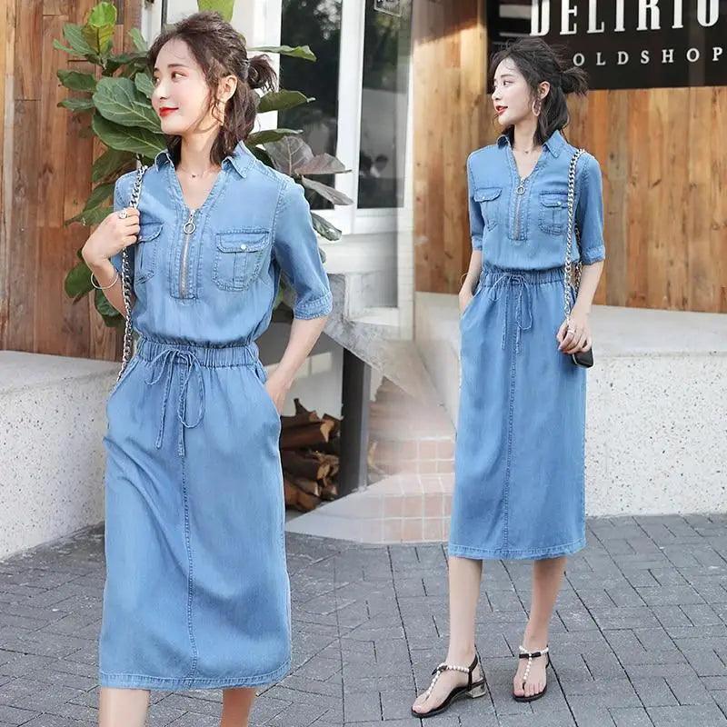 New Stylish Denim Stylish Fashion Dress for Women - Summer Stylish Cute Dresses For Women