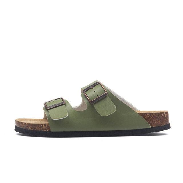 New Summer Beach Slippers Casual Double Buckle Non-slip Clogs Slides Women Slip On Flip Flop Women's Comfort Slides Double Buckle Adjustable EVA Flat Sandals