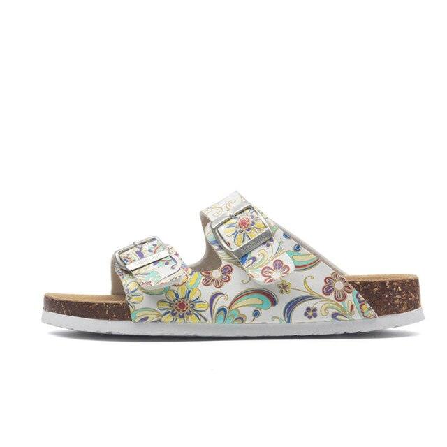 New Summer Beach Slippers Casual Double Buckle Non-slip Clogs Slides Women Slip On Flip Flop Women's Comfort Slides Double Buckle Adjustable EVA Flat Sandals