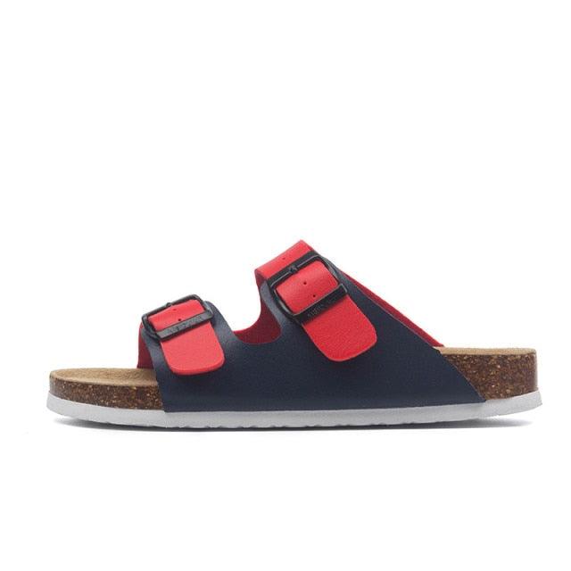 New Summer Beach Slippers Casual Double Buckle Non-slip Clogs Slides Women Slip On Flip Flop Women's Comfort Slides Double Buckle Adjustable EVA Flat Sandals