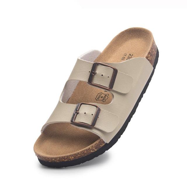 New Summer Beach Slippers Casual Double Buckle Non-slip Clogs Slides Women Slip On Flip Flop Women's Comfort Slides Double Buckle Adjustable EVA Flat Sandals
