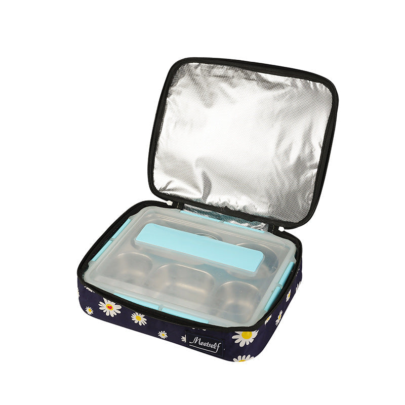 New Type Portable Aluminum Foil Thickened Bento Bag Students Carry Lunch Box Bag, Thermal Insulation, Lunch Picnic Bag
