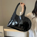 New Unisex Personalized Creative Lacquer Skin Love Shape Shoulder Bag Punk Underarm Bag Women's Handheld PU Photo Bag