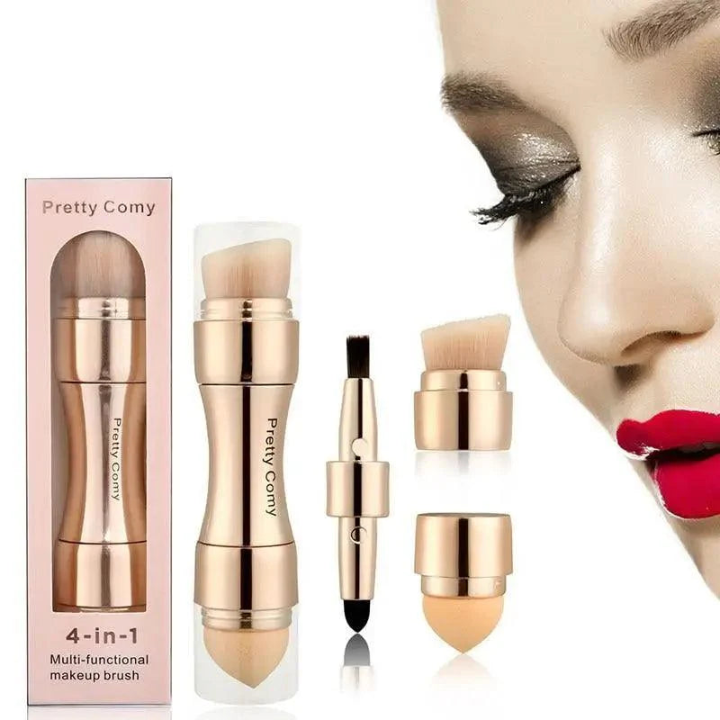New Vintage Style 4 In 1 Makeup Brushes For Foundation, Eyebrow Shadow, Eyeliner Blush Powder, Brush Cosmetic And Concealer Professional Makeup Brush
