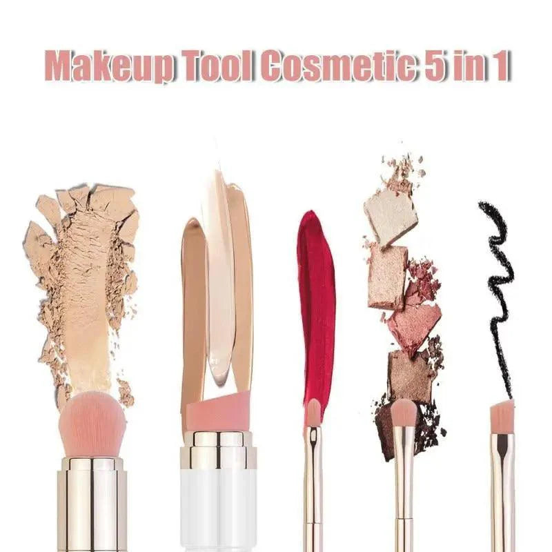 New Vintage Style 4 In 1 Makeup Brushes For Foundation, Eyebrow Shadow, Eyeliner Blush Powder, Brush Cosmetic And Concealer Professional Makeup Brush