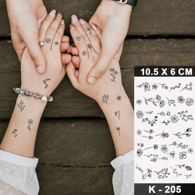 New Waterproof Temporary Tattoo Sticker Deer Animal Flash Tatoo Black Line Body Art Small Decorative Design For Womens Boys