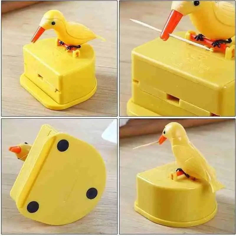 New Yellow Small Bird Toothpick Container Automatic Toothpick Dispenser Toothpick Holder Home Decoration Kitchen Accessories