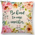 Newest Floral Quotes Decorative Pillow Covers Fresh Flowers Garland Inspirational Words Decorative Cotton Linen Throw Pillow Cushion Covers And Gifts For Women Daughter Mum Best Friend Birthday Home Decorations