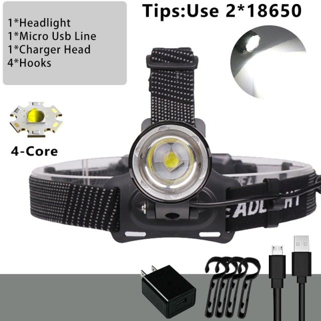 Newest  Waterproof XHP199 16-Core Super Bright Powerful Lantern Headlamp XHP110 LED USB  Flashlight XHP50 Headlight Rechargeable 18650 Zoom Torch Light