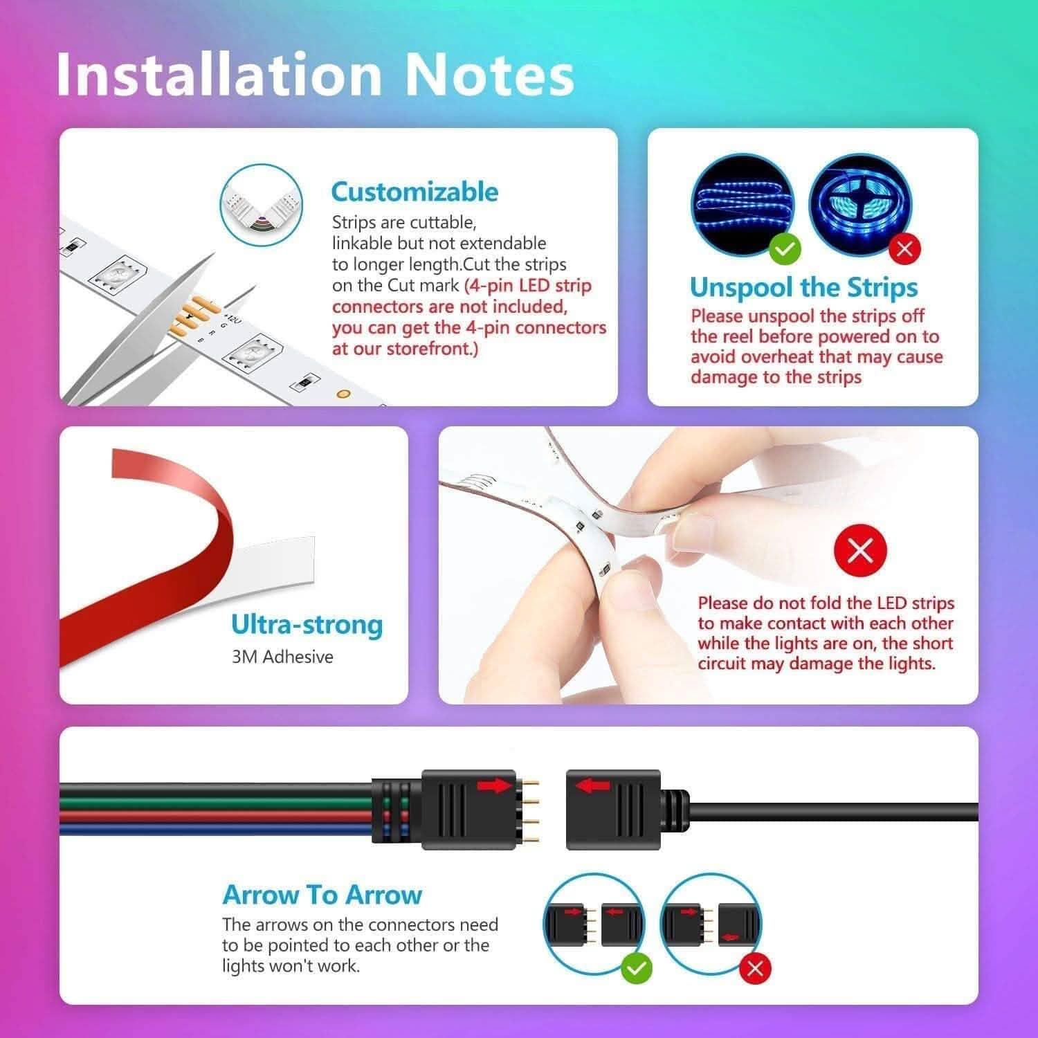 Nexillumi 132 Ft. Color Changing RGB LED Lights
