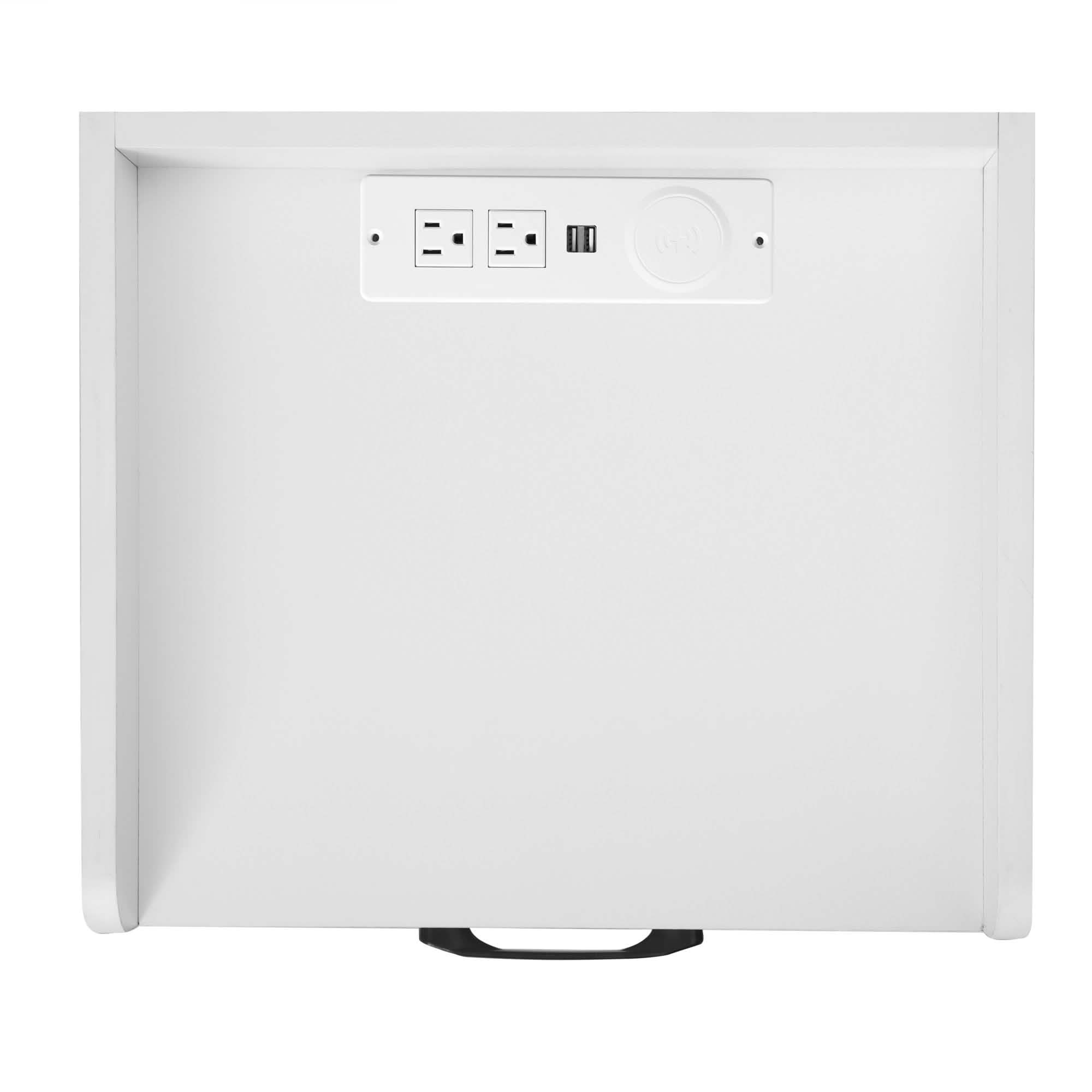 Nightstand with Charging Station and LED Lights