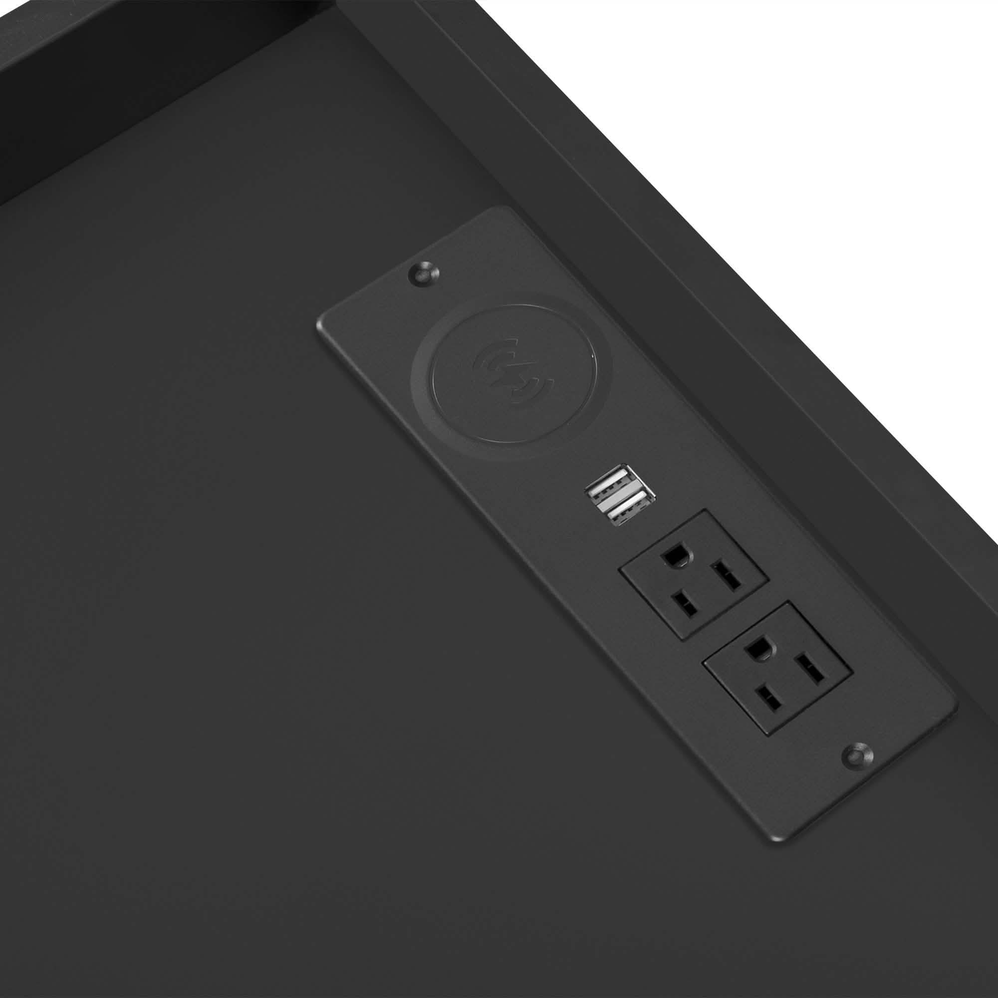 Nightstand with Charging Station and LED Lights