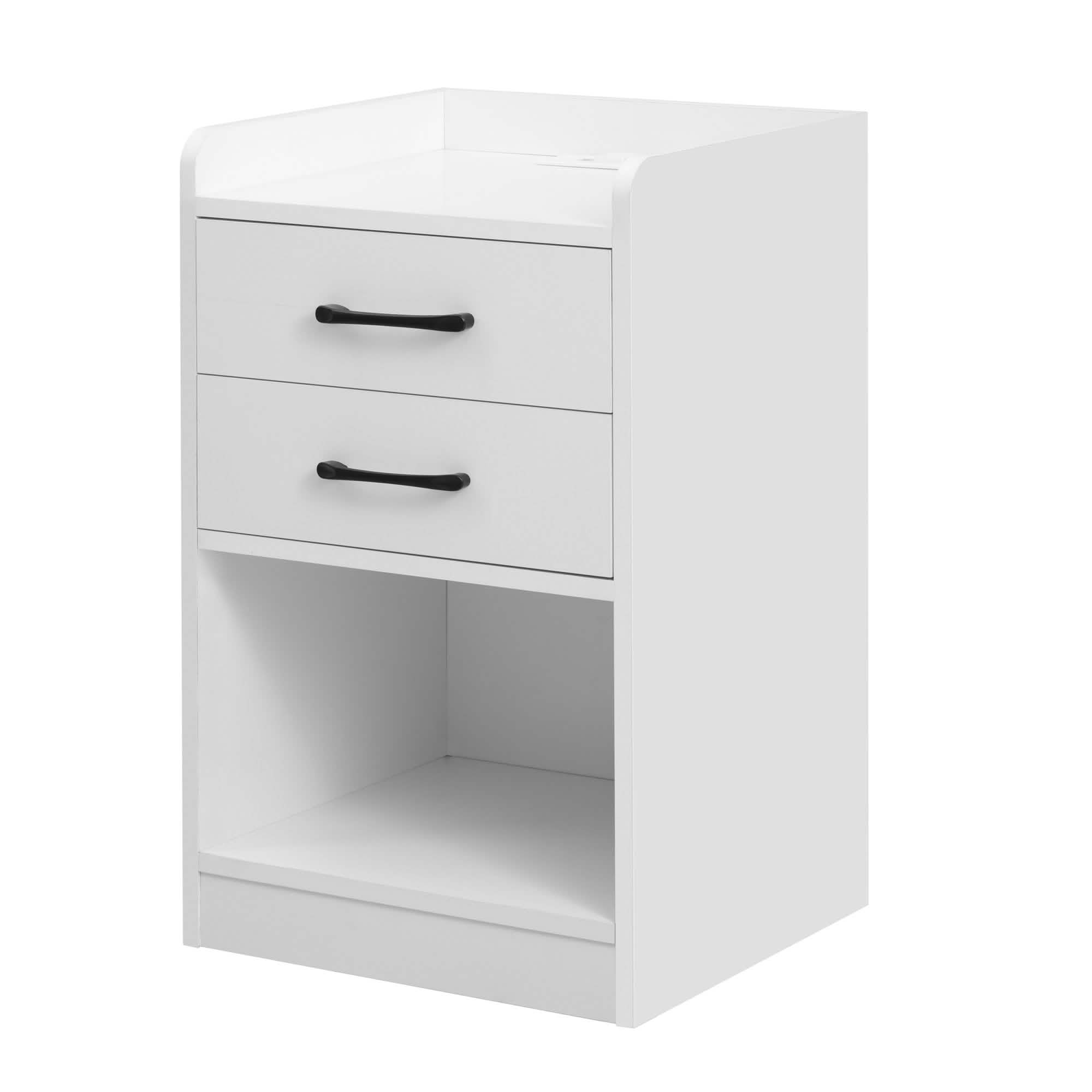 Nightstand with Charging Station and LED Lights