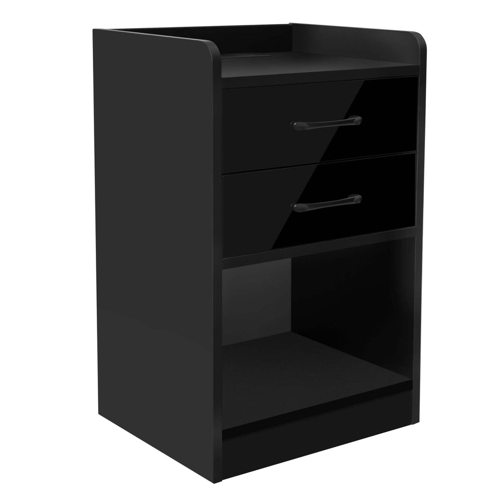 Nightstand with Charging Station and LED Lights