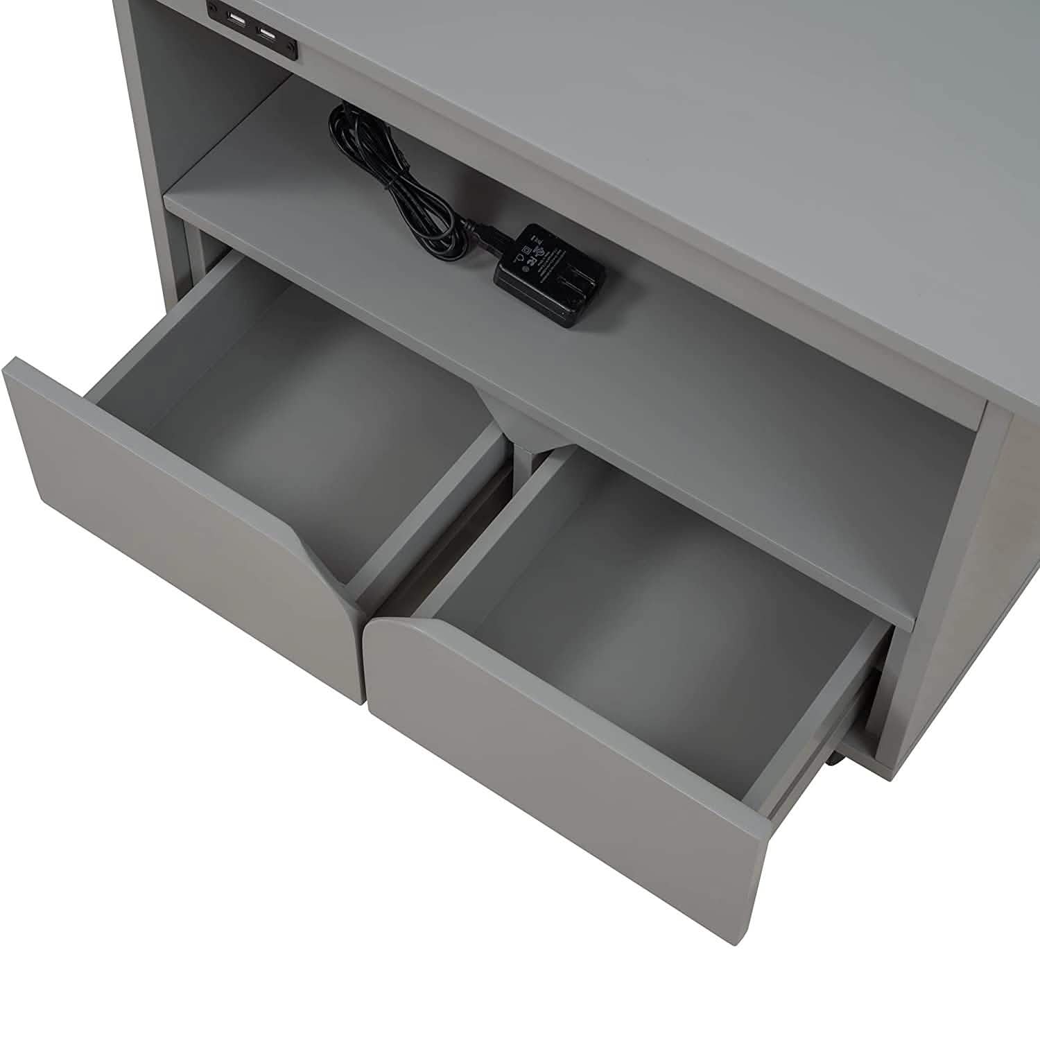 Nightstand with USB Port and Foldable Tabletop
